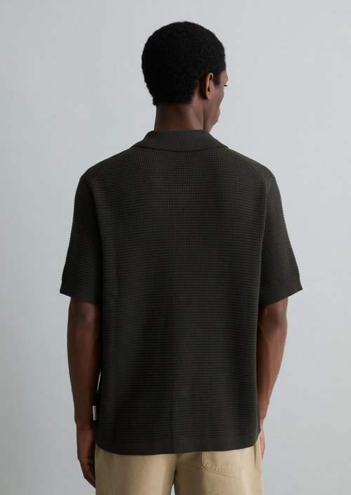 DfC knitted shirt regular in polo style — Broken Graphite