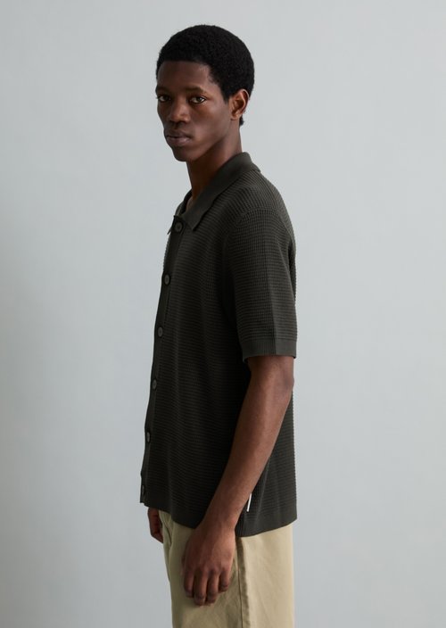 DfC knitted shirt regular in polo style — Broken Graphite