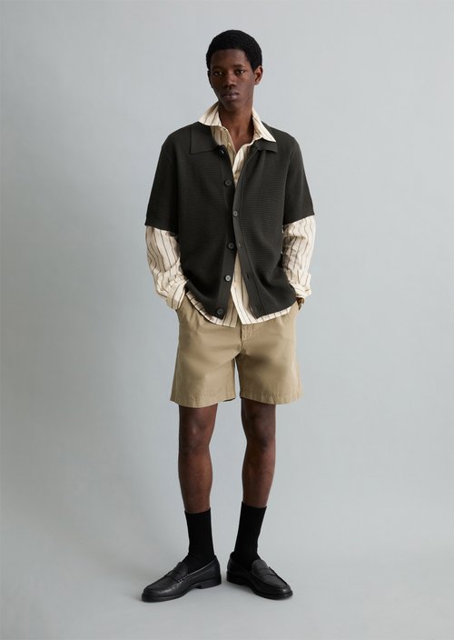 DfC knitted shirt regular in polo style — Broken Graphite
