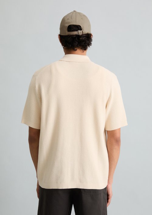 DfC knitted shirt regular in polo style — White Blush