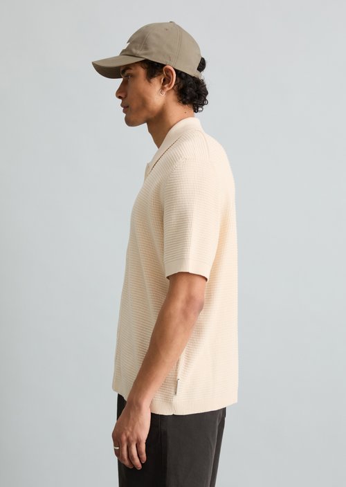 DfC knitted shirt regular in polo style — White Blush