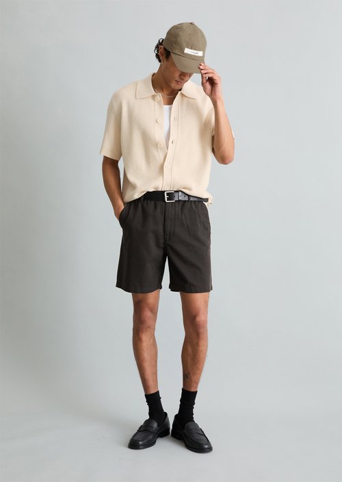 DfC knitted shirt regular in polo style — White Blush