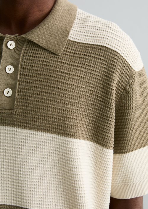 Knitted polo shirt regular — Light Beige