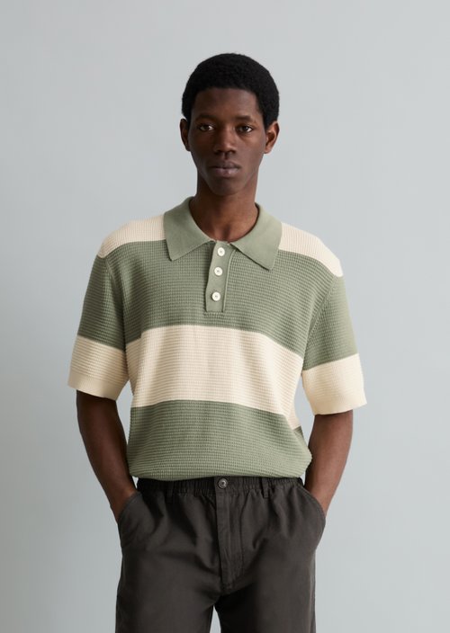 Knitted polo shirt regular — Light Green