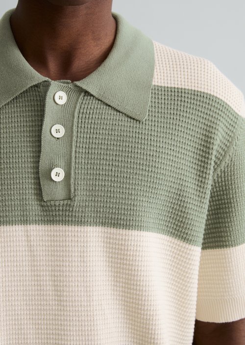 Knitted polo shirt regular — Light Green