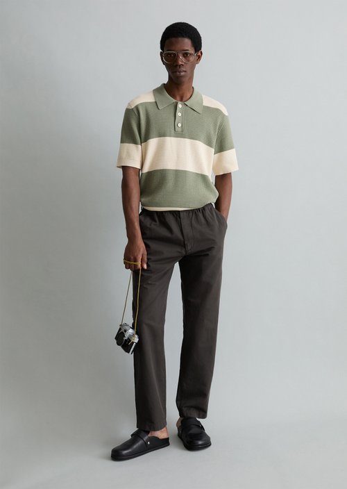 Knitted polo shirt regular — Light Green