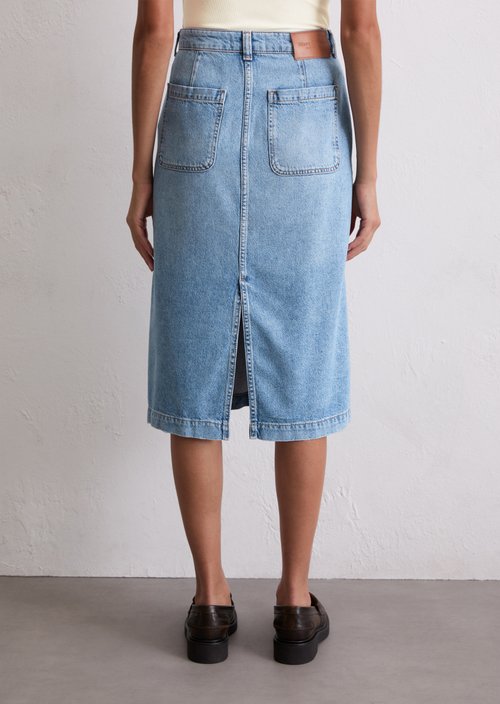 Regular denim skirt — Light Blue (alternate view)