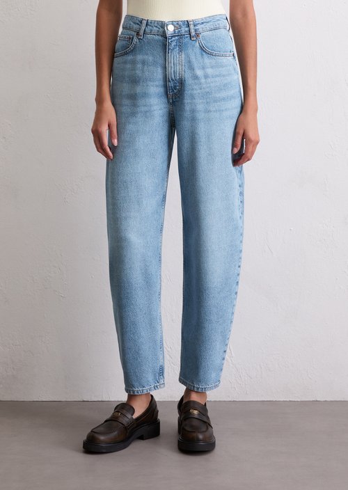 Jeans model Lara barrel cropped — Light Blue