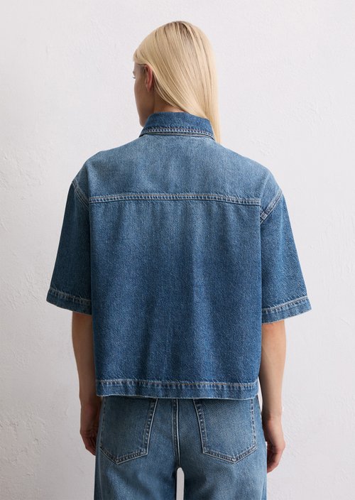 Relaxed fit denim overshirt — Medium Blue