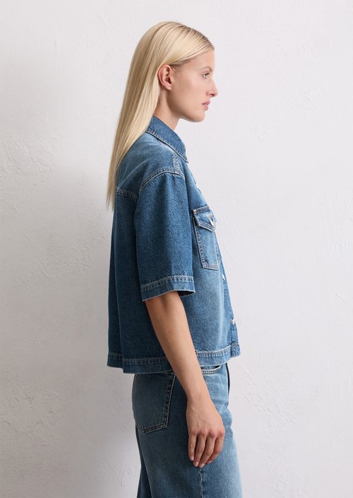 Relaxed fit denim overshirt — Medium Blue