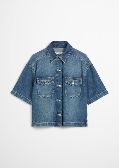 Relaxed fit denim overshirt — Medium Blue