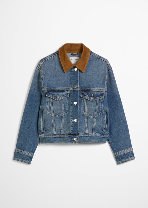 Barn-style relaxed denim jacket — Medium Blue
