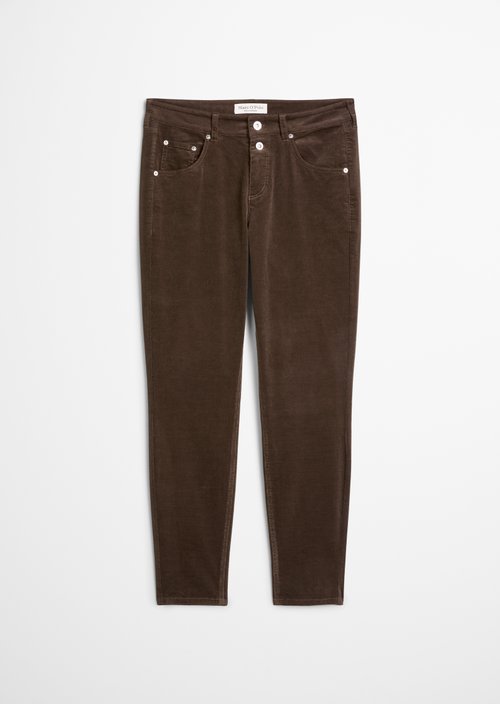 Fine corduroy pants model Theda boyfriend cropped — Burnt Coffee