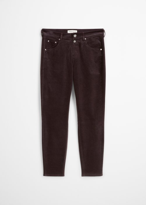 Fine corduroy pants model Theda boyfriend cropped — Dark Coffee