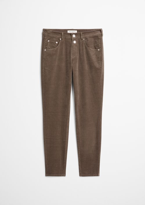 Fine corduroy pants model Theda boyfriend cropped — Stone Taupe