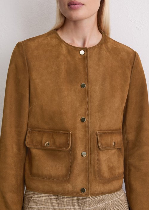 Leather jacket regular — Umbra Brown