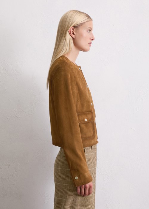 Leather jacket regular — Umbra Brown