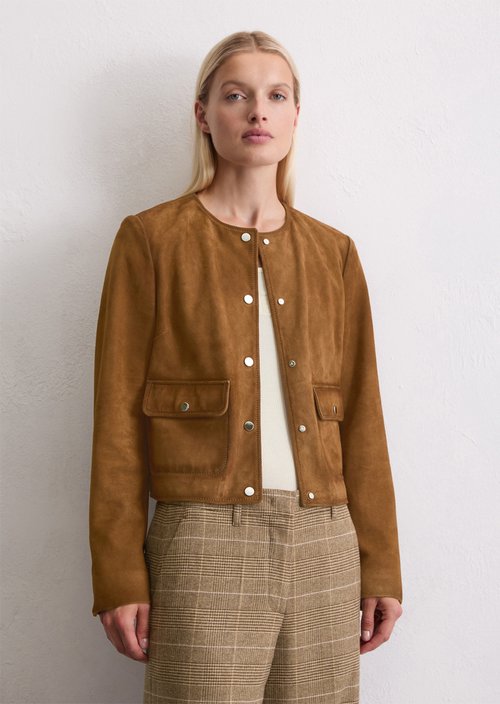 Leather jacket regular — Umbra Brown