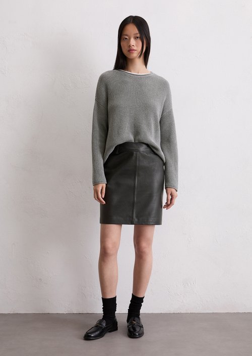 Leather mini skirt regular — Black