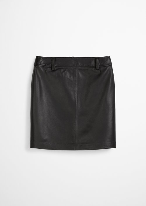 Leather mini skirt regular — Black