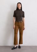 Leather pants regular cropped made from soft goatskin suede