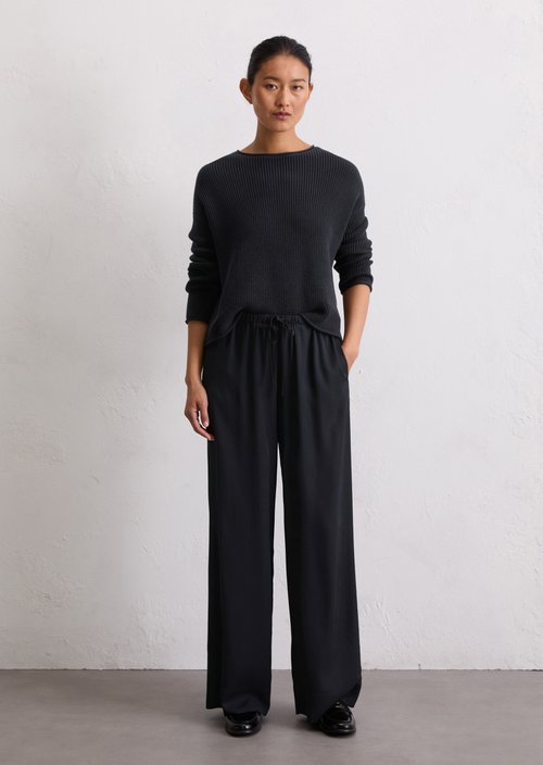 Pantaloni Palazzo a Gamba Larga per Donna, Pantaloni Casual Elastici e fluidi per la Spiaggia, da Viaggio con Tasche