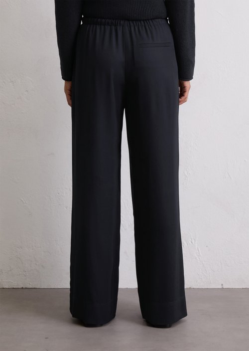 Flowing wide leg pants — Deep Night Blue