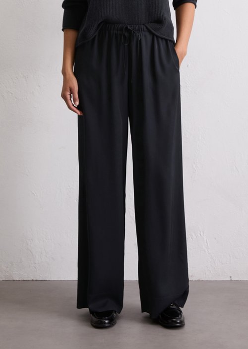 Flowing wide leg pants — Deep Night Blue
