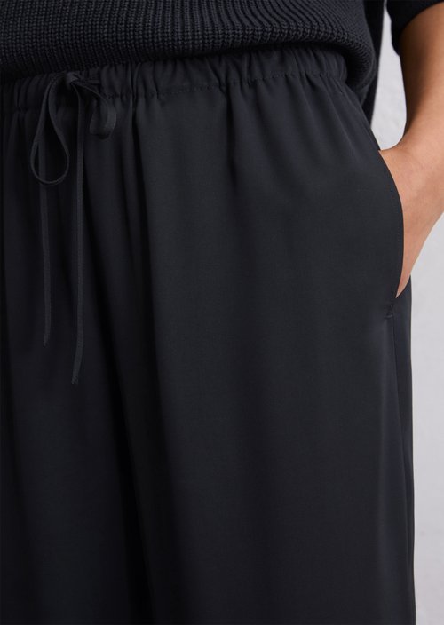 Flowing wide leg pants — Deep Night Blue