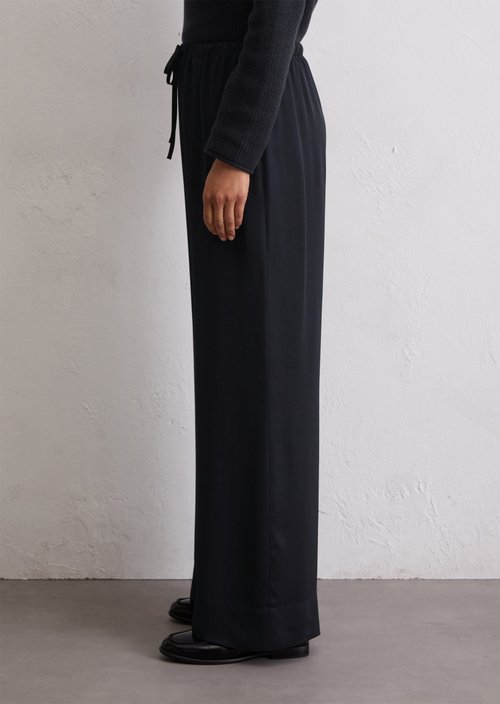 Flowing wide leg pants — Deep Night Blue