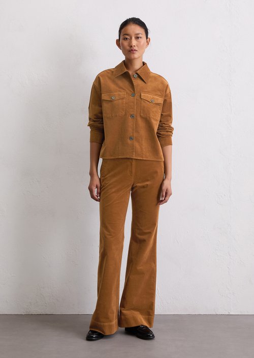 Corduroy overshirt boxy — Umbra Brown