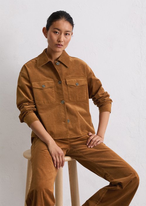 Corduroy overshirt boxy — Umbra Brown