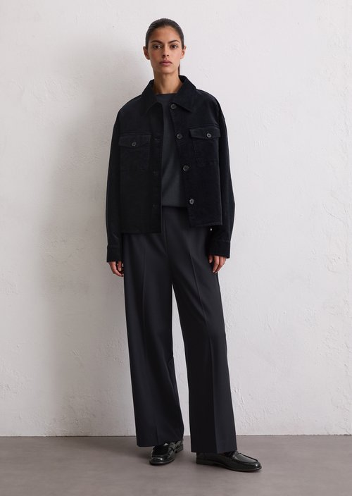 Corduroy overshirt boxy — Deep Night Blue