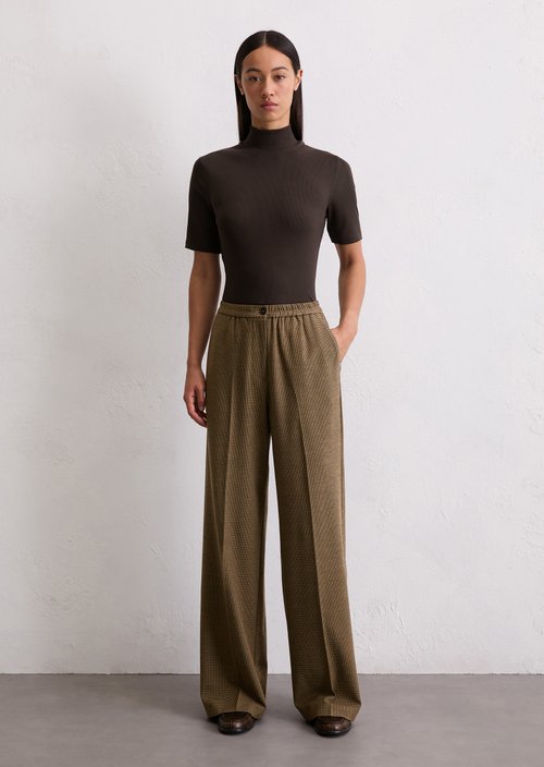 Checked jogger pants relaxed — Dark Brown