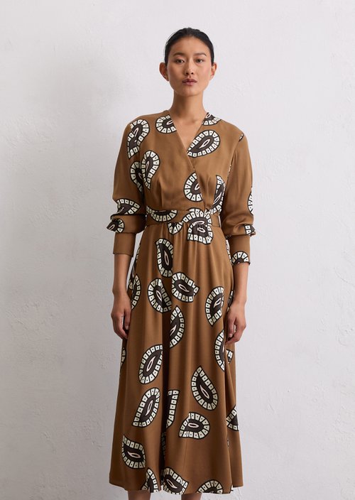 Wrap dress A-Shape — Dark Beige