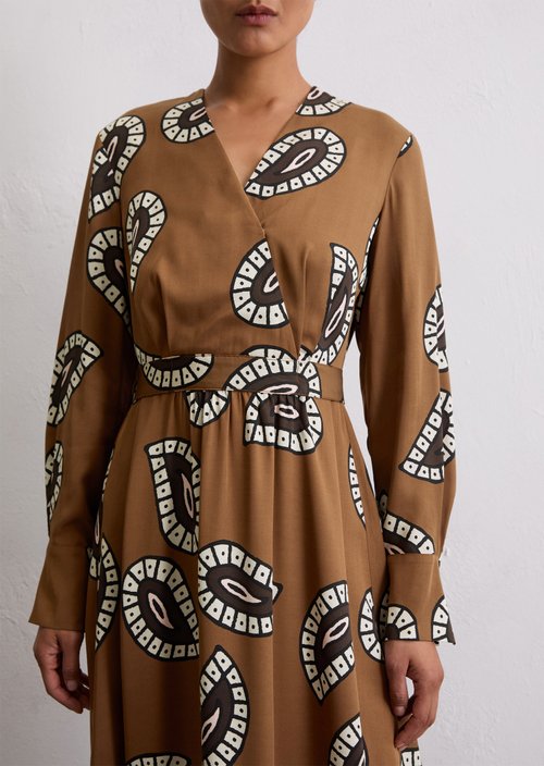 Wrap dress A-Shape — Dark Beige