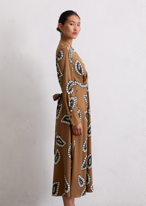 Wrap dress A-Shape — Dark Beige