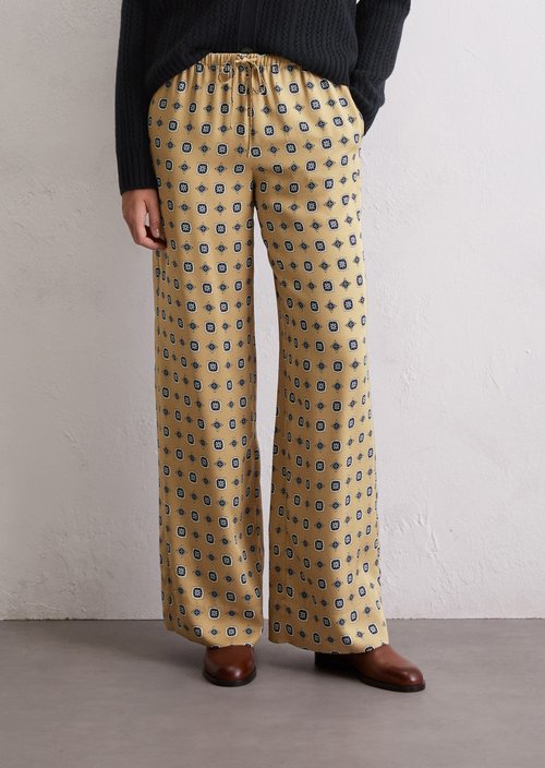 Flowing wide leg pants — Medium Beige