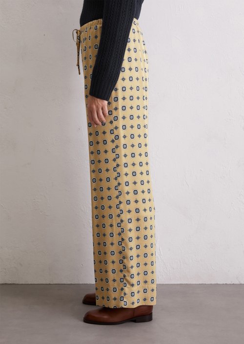 Flowing wide leg pants — Medium Beige