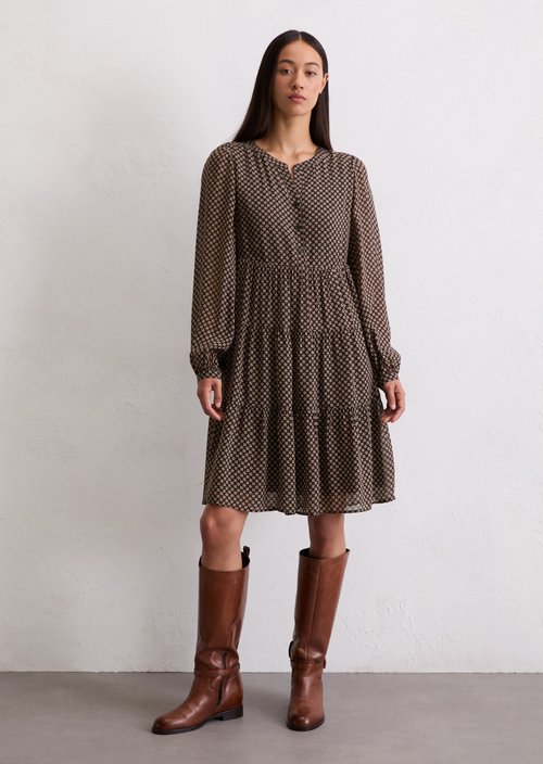 Short tiered dress regular — Dark Brown