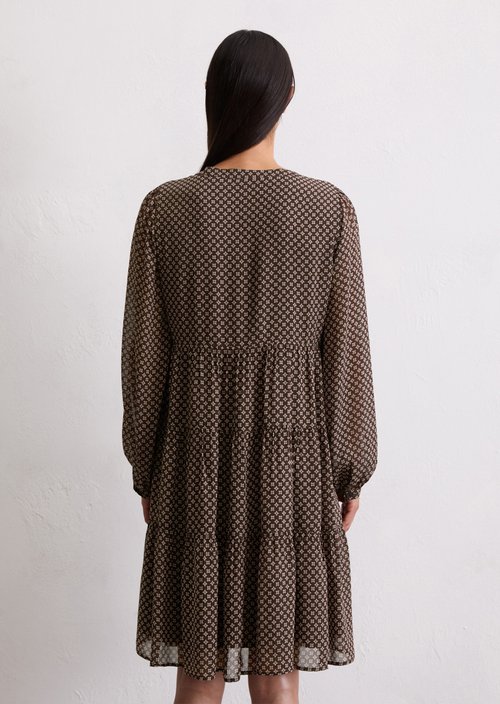 Short tiered dress regular — Dark Brown