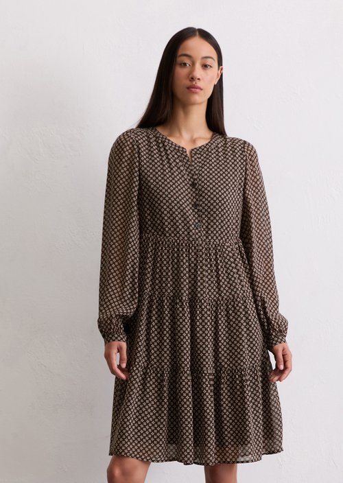 Short tiered dress regular — Dark Brown