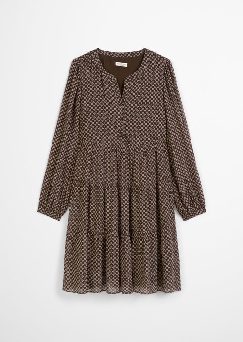 Short tiered dress regular — Dark Brown