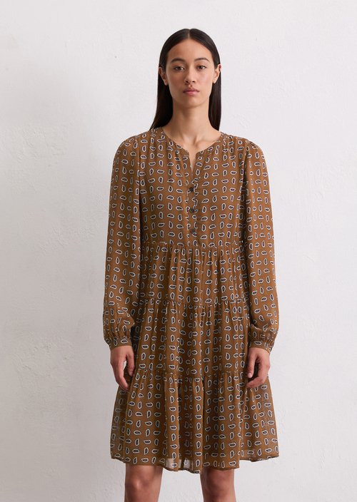 Short tiered dress regular — Medium Brown