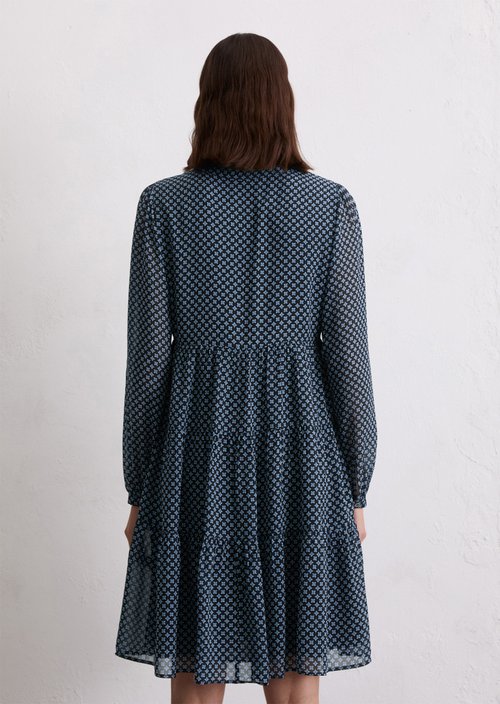 Short tiered dress regular — Dark Blue