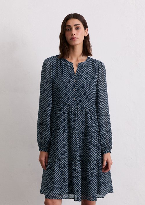 Short tiered dress regular — Dark Blue
