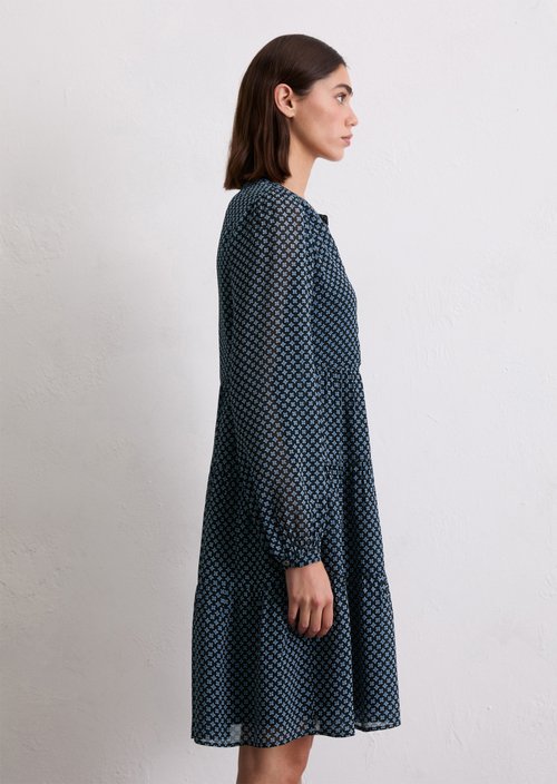 Short tiered dress regular — Dark Blue
