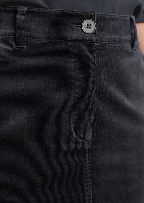 Corduroy mini skirt A-shape — Deep Night Blue