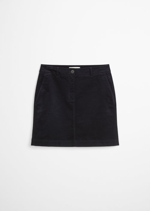 Corduroy mini skirt A-shape — Deep Night Blue