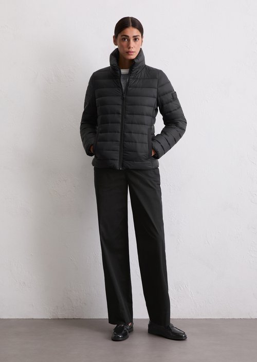 Lightweight quilted jacket fitted — Black